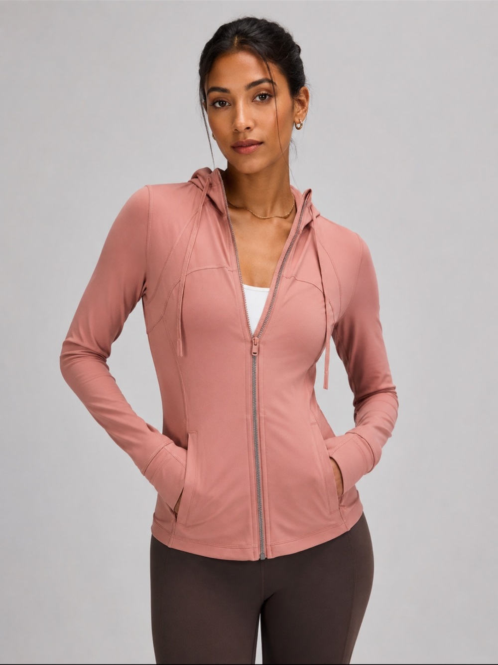 #859 Lululemon Hooded Define Jacket Nulu Spiced Chai Pink Size 8